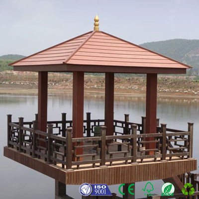 Good price Customized WPC Gazebo UV Resistant Outdoor Wood Gazebo Brown Color online