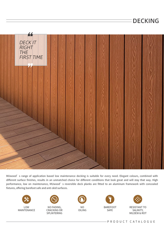 Fireproof WPC Composite Outdoor Deck Boards Waterproof properties